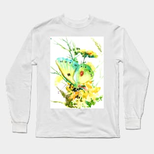 Yelow Butterfly Long Sleeve T-Shirt